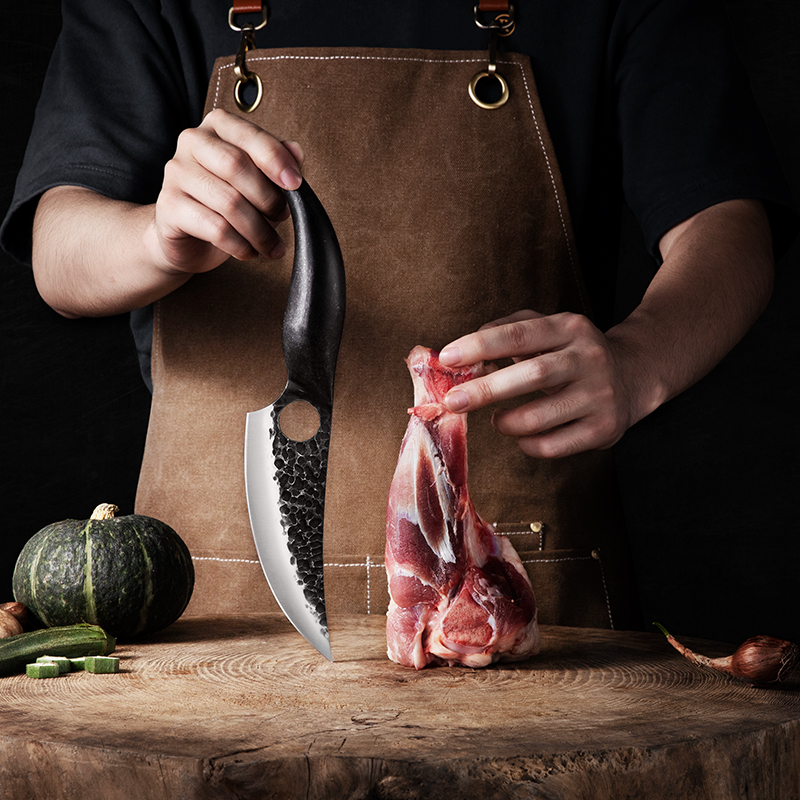 Sharp Spot Forging Slaughtering Knife Hammer Bone Cutting Machete Outdoor Multi-Purpose Knife Portable Stainless Steel Pig Killing And Meat Cutting Knife — image 2