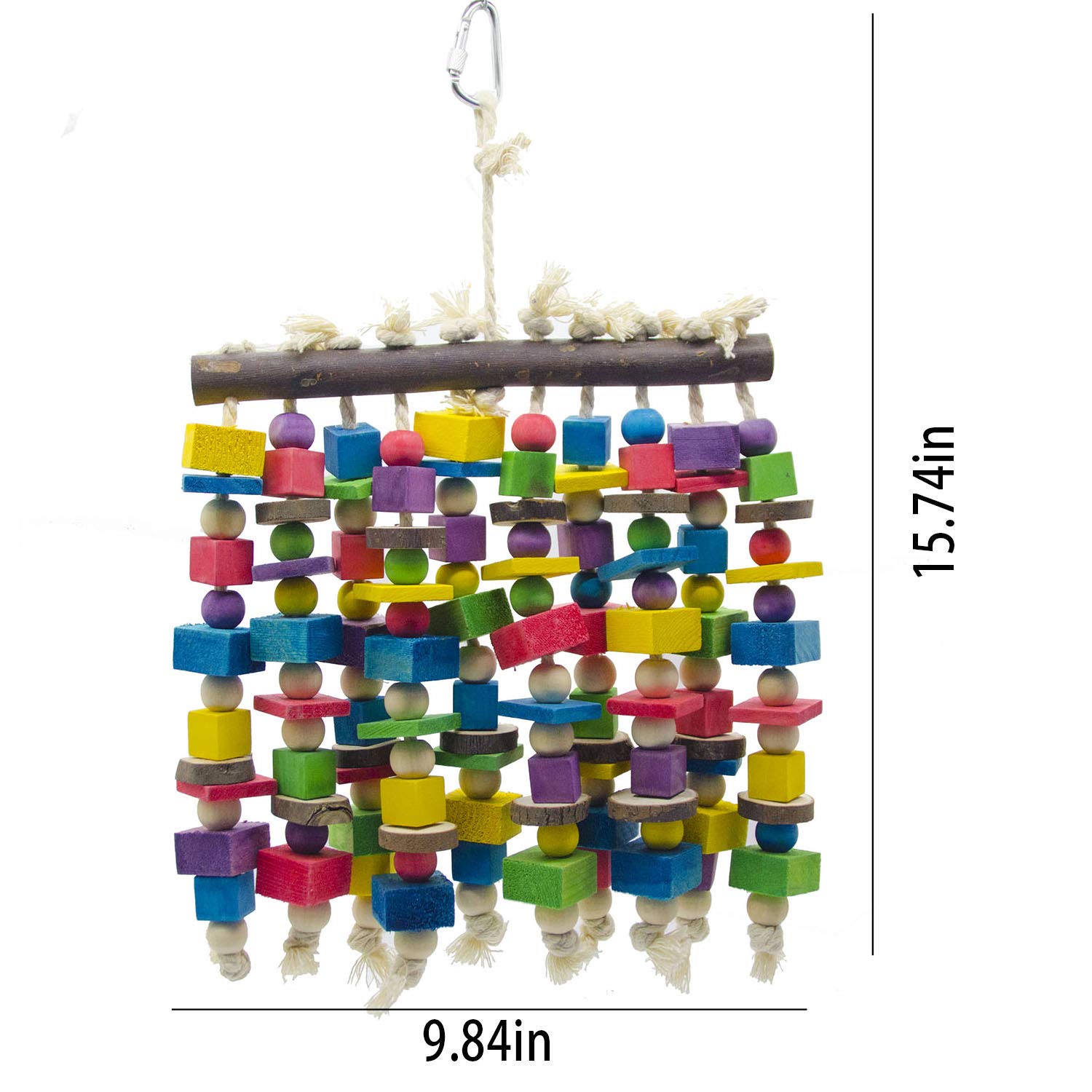 Juguetes de masticación para loros grandes - Bloques de madera naturales multicolores para loros que mastican, ideal para loros africanos grises, macaos y una variedad de loros de Amazonas — imagen 1