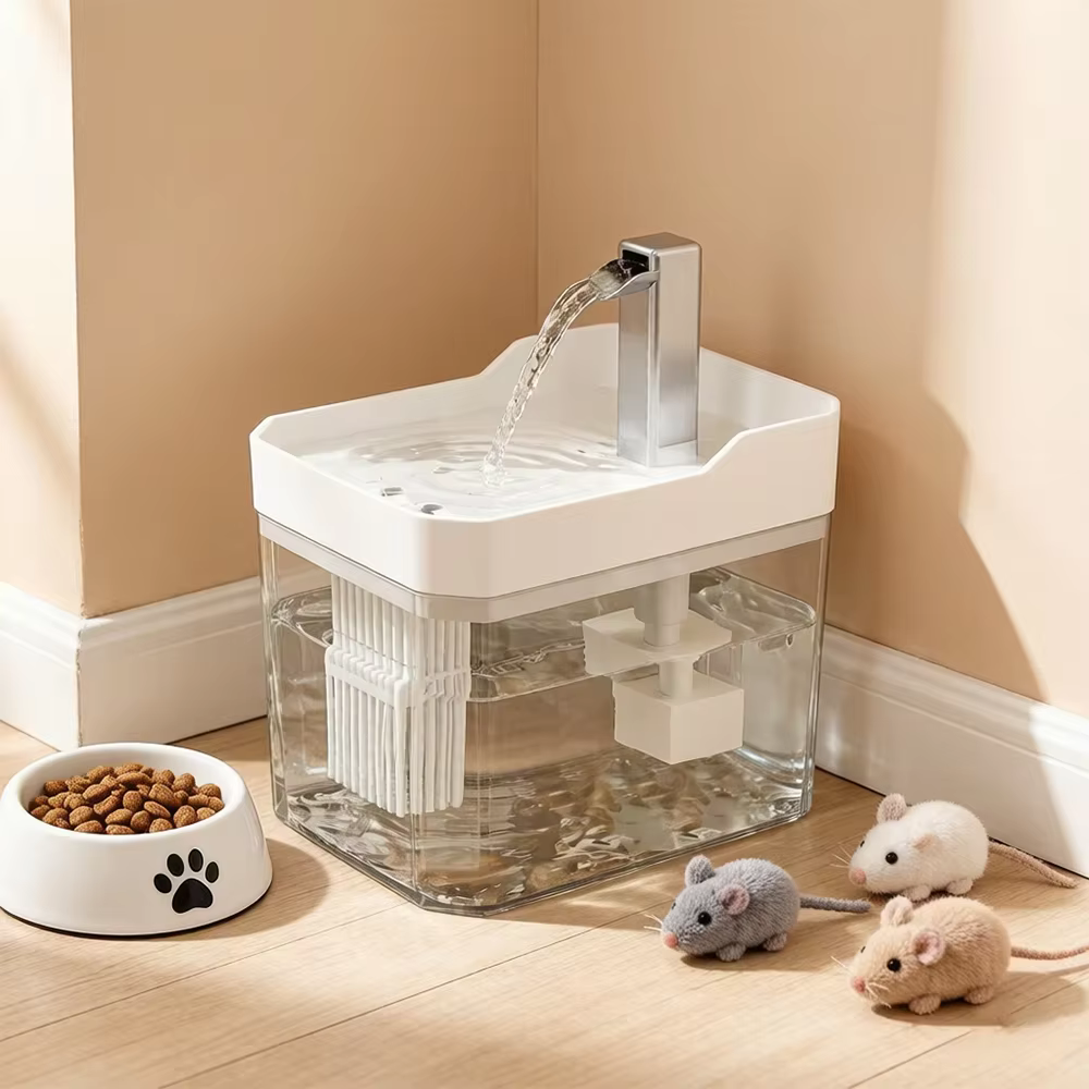 Cat Water Fountain, 1.5L Recirculating Pet Water Dispenser, USB Powered, Silent, with Filter Foam for Cats and Small Dogs — image 3