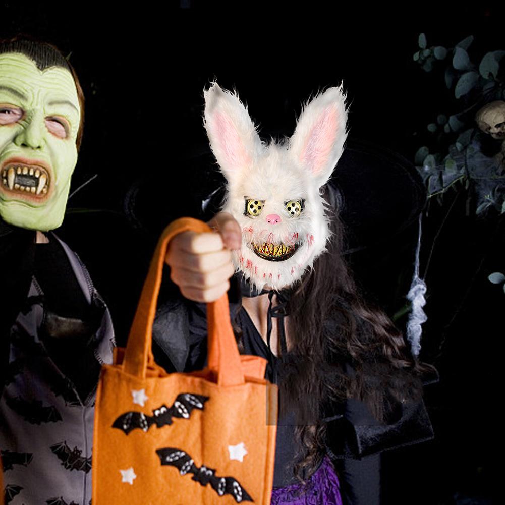 Evil Bloody Rabbit Mask Bloody Plush Bear Mask Halloween Horror Masks Masquerade Party Cosplay Masque Easter Props Tricky Mask — image 4