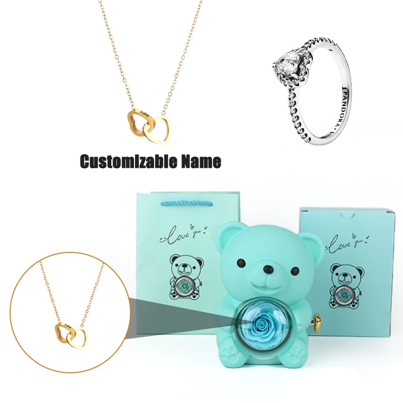 Caja de Regalo con Oso Teddy y Collar Personalizado para Mujer, Madre o Esposa — imagen 8