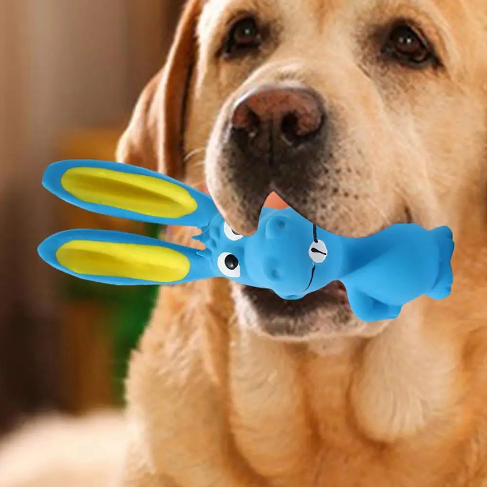 Pet Latex Toys Hippo Squeaky Toys Animal Latex Chew Toys Soft Interactive Dog Toys Crinkle Pet Supplies For Inside Dog And Pet — image 11