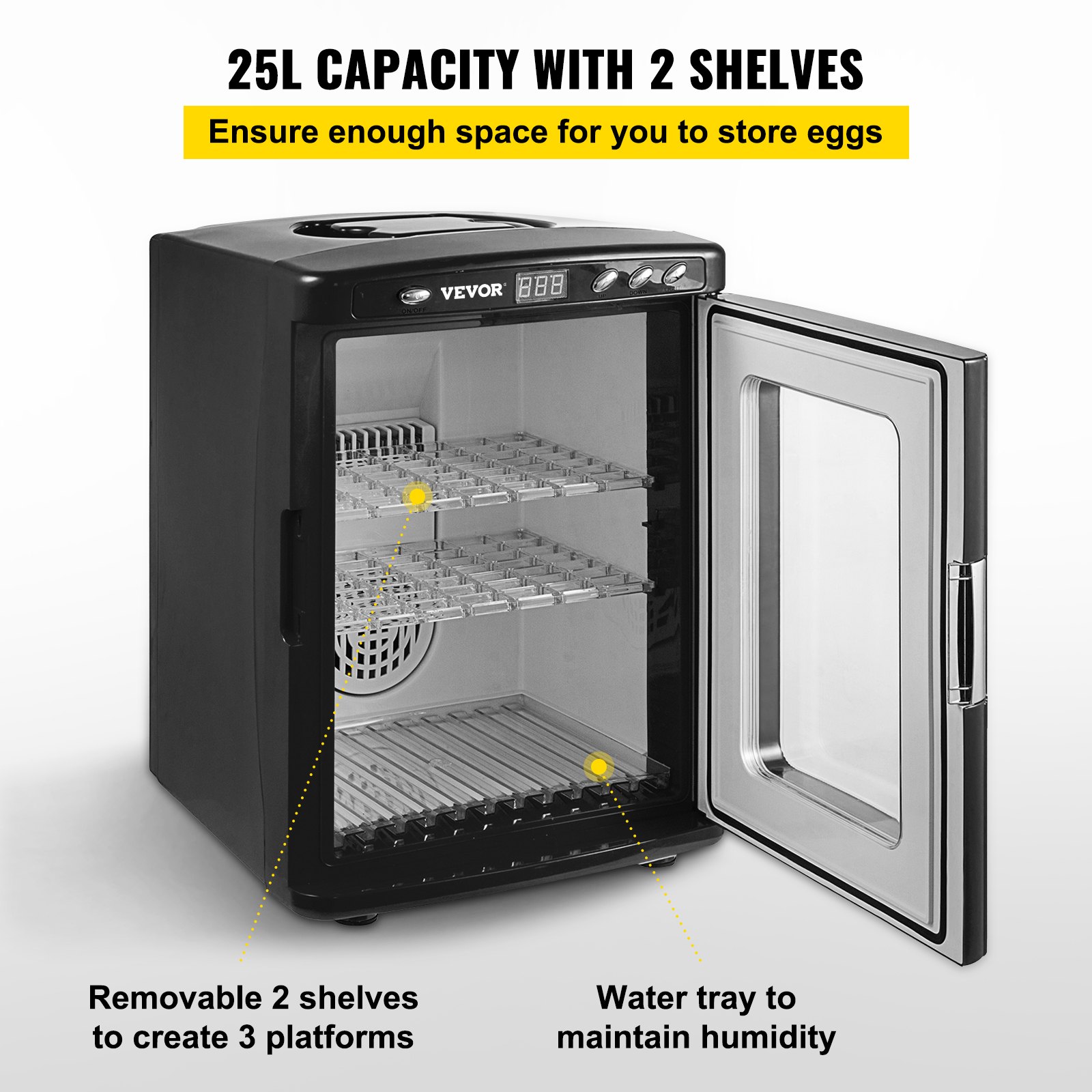 Black Reptile Incubator 25L Scientific Lab Incubator Digital Incubator Cooling And Heating 5-42°C Reptile Egg Incubator 12V/110V Work For Small Reptiles — imagen 5