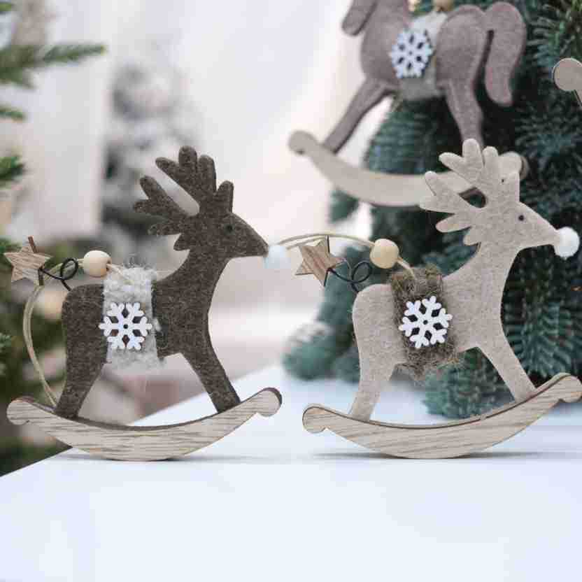 Decoraciones de Ciervo y Caballo de Felt Nórdico para Navidad - Adornos para Árbol, Hotel o Ventana — imagen 4