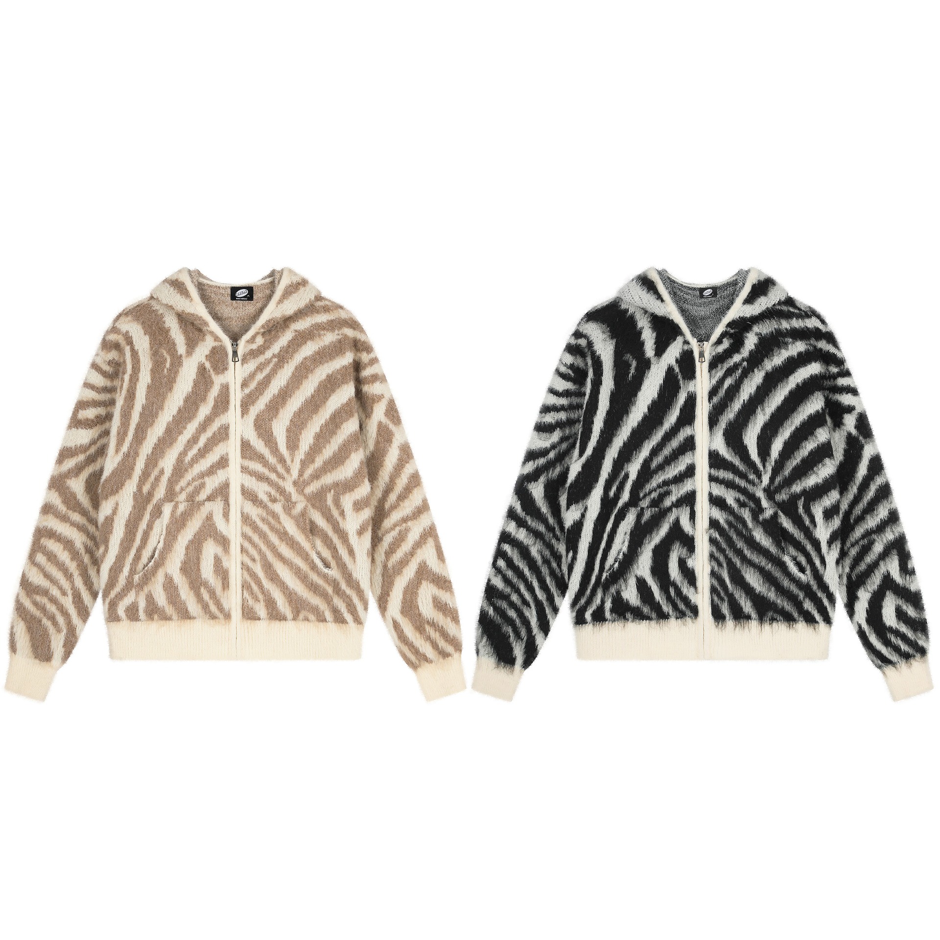 Zipper Zebra Pattern Sweater — image 6