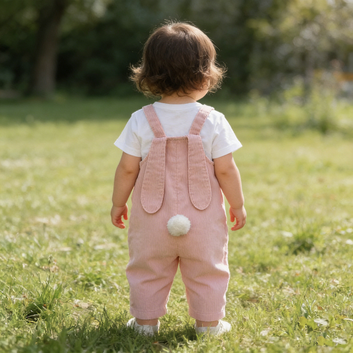 Baby Rabbit Ears Large Pocket Sleeveless Romper Baby Corduroy Overalls Bodysuit — image 6