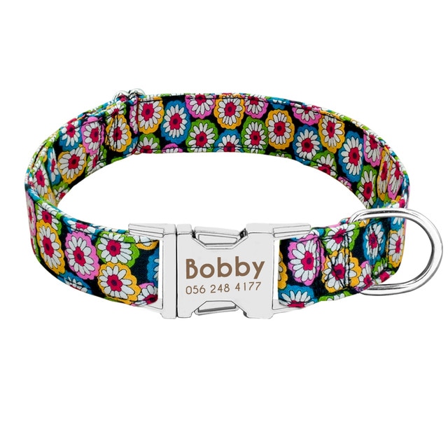 Dog Collar Personalized Nylon Pet Dog Tag Collar Custom Puppy Cat Nameplate ID Collars Adjustable For Medium Large Dogs Engraved — image 8