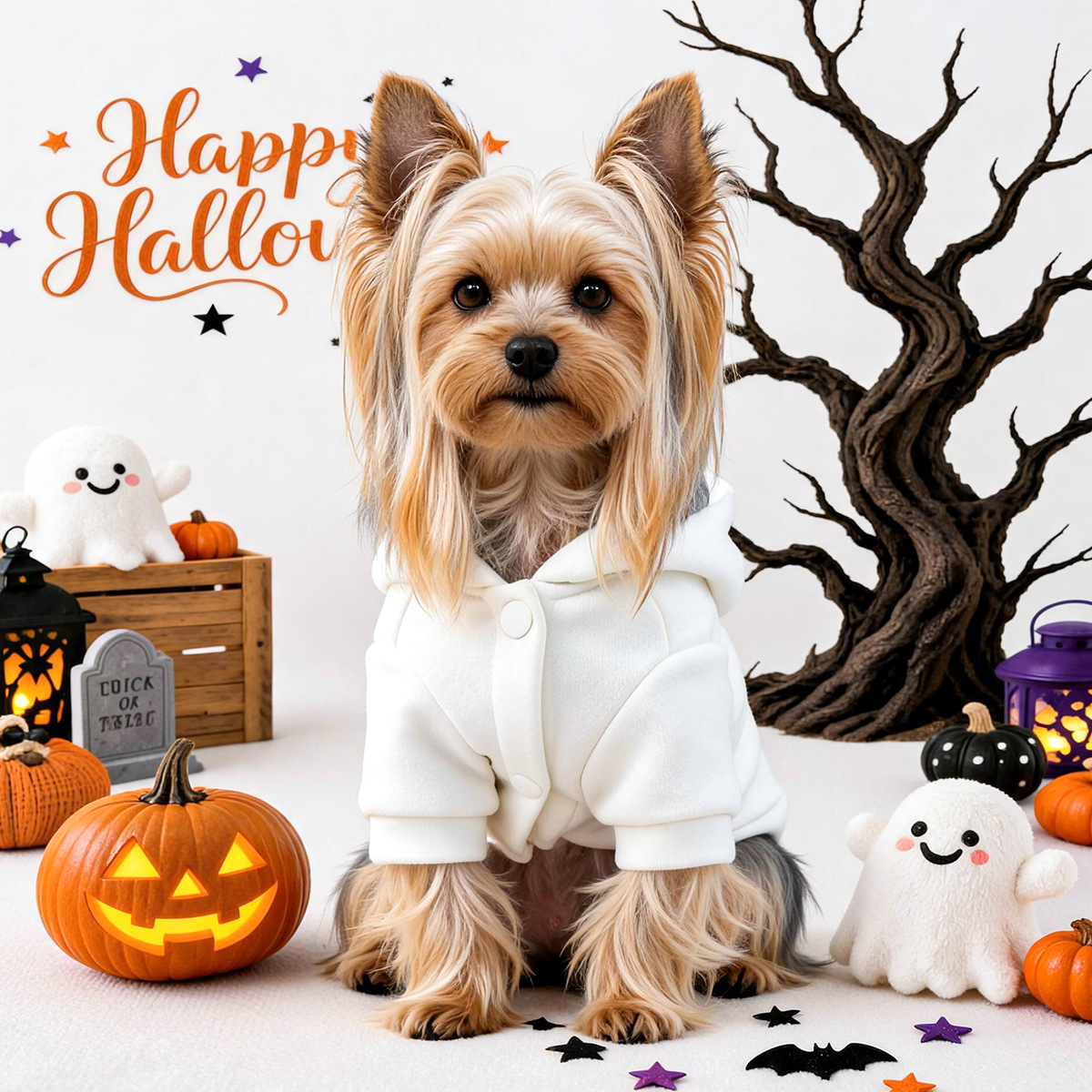 Cute Halloween Mummy Hoodie for Small Dogs and Cats, Warm Autumn/Winter Pet Clothing — image 4