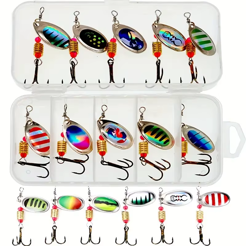 30/10Pcs/lot Spinning Lures Spoon Fishing Set Kit Artificial Bait Spinner Freshwater Saltwater Equipment Fishing Accessories — imagen 6