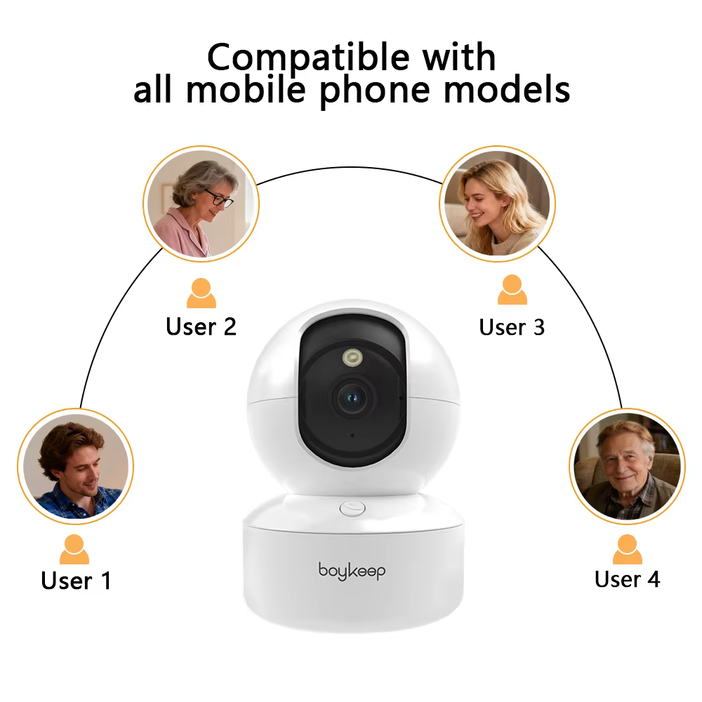 Boykeep 2K Pet Dog Camera with Phone App, 5G/2.4GHz WiFi Indoor Security Baby Camera, 360° Pan & Tilt, 2-Way Audio, Night Vision — image 4