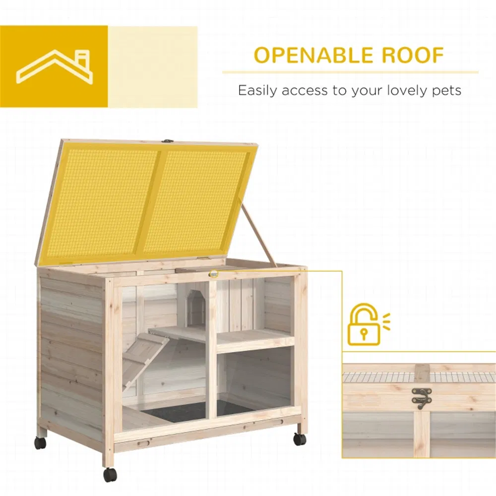 Pet cage /Wood Rabbit Hutch-Natural — image 7