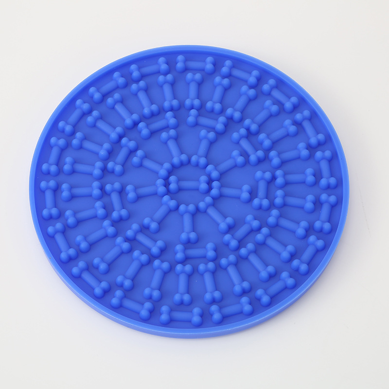Silicone Feeding Mat with Suction Cup Pet Licking Pad Slow Feeding Mat Anti-Tip Slow Feeding Pad Round Cat Dog Licking Pad — image 6