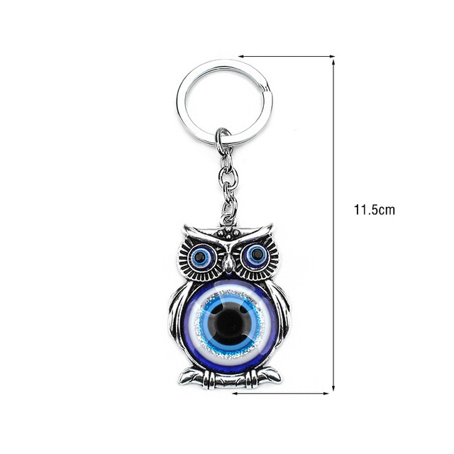 Llave de Amuleto con Halcón Azul con Ojo Malo Protección y Suerte Tela de Cristales para Colgar — imagen 5