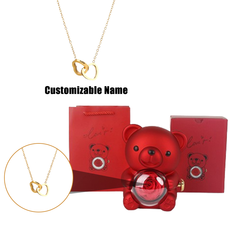 Caja de Regalo con Oso Teddy y Collar Personalizado para Mujer, Madre o Esposa — imagen 3