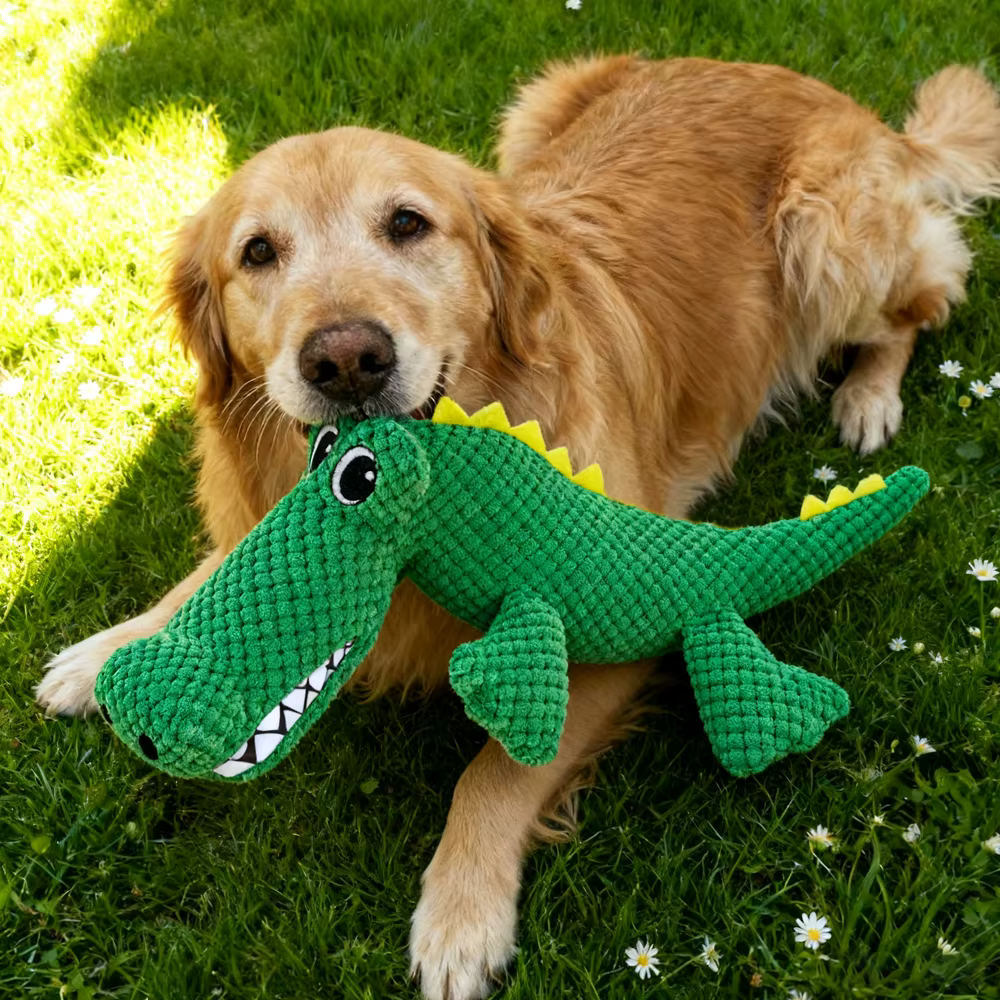 Pet Chew-Resistant Plush Interactive Toy with Sound, Dinosaur Shape, Crocodile, Suitable for Large, Medium, and Small Pets Like Cats and Dogs, Double-Layer Fabric, Built-In Airbag — image 3