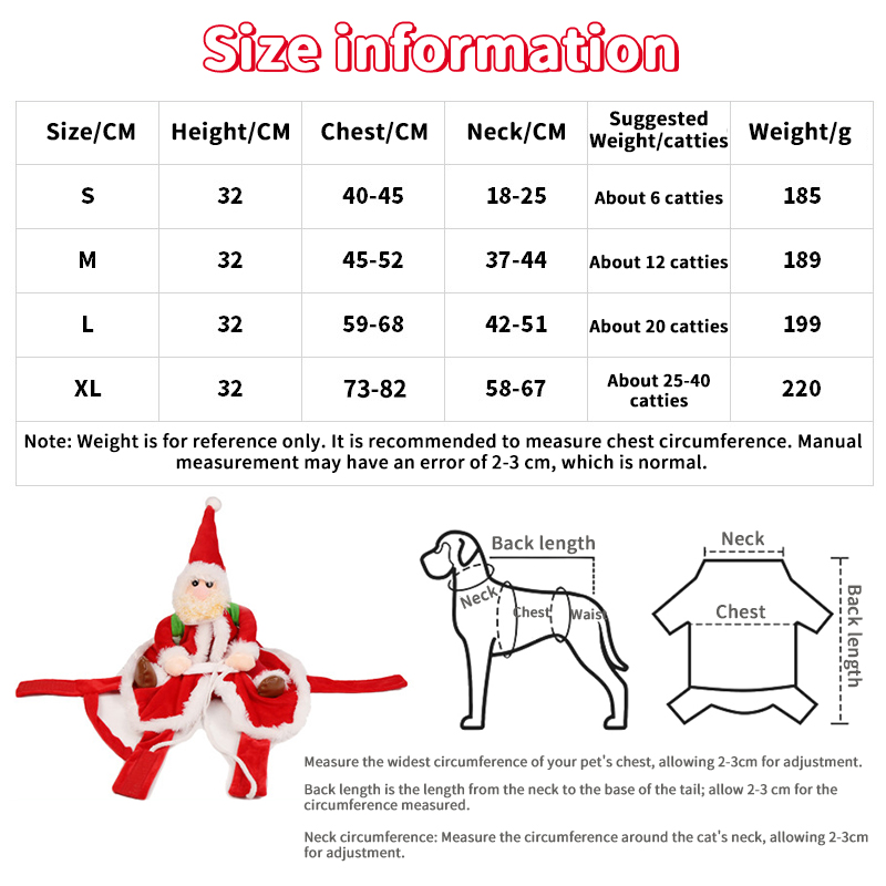 Disfraz de Navidad Divertido para Perros - Santa en un Vestido para Pequeños y Grandes Canes | Regalo de Fiestas y Año Nuevo — imagen 8