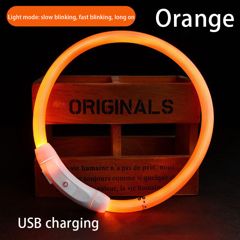 Collar Luminoso para Mascotas Collar de Mascota Carga USB DIY Collar de Perro Luminoso Collar de Cuello Seguro para Caminar con Perros — imagen 6