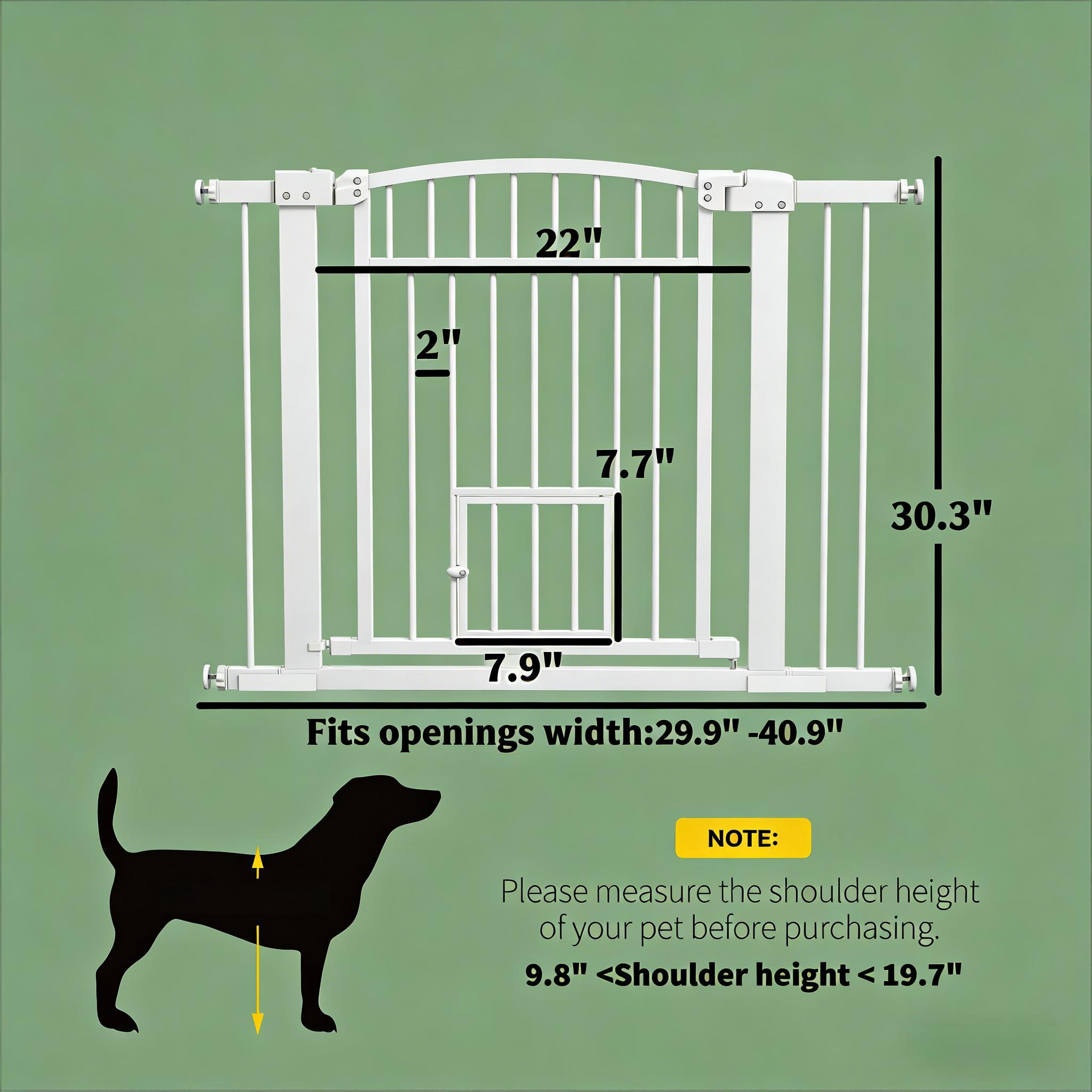Pet Gate, Extra Wide Walk Through Dog Gate w/ Cat Door — image 5