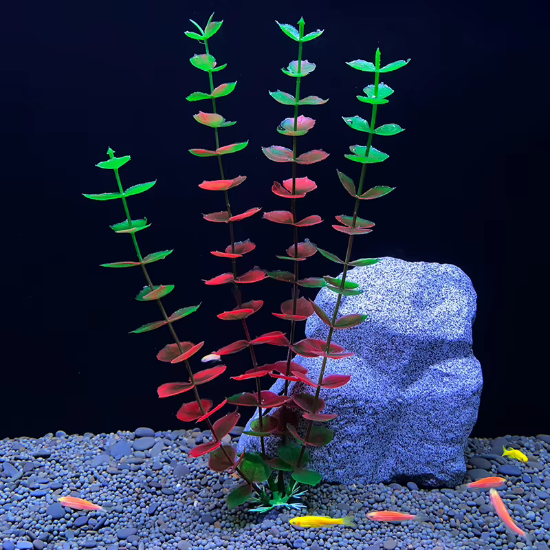 Plantas artificiales decorativas para acuario, paisajismo para pecera, adornos de pasto acuático, plantas acuáticas simuladas — imagen 4