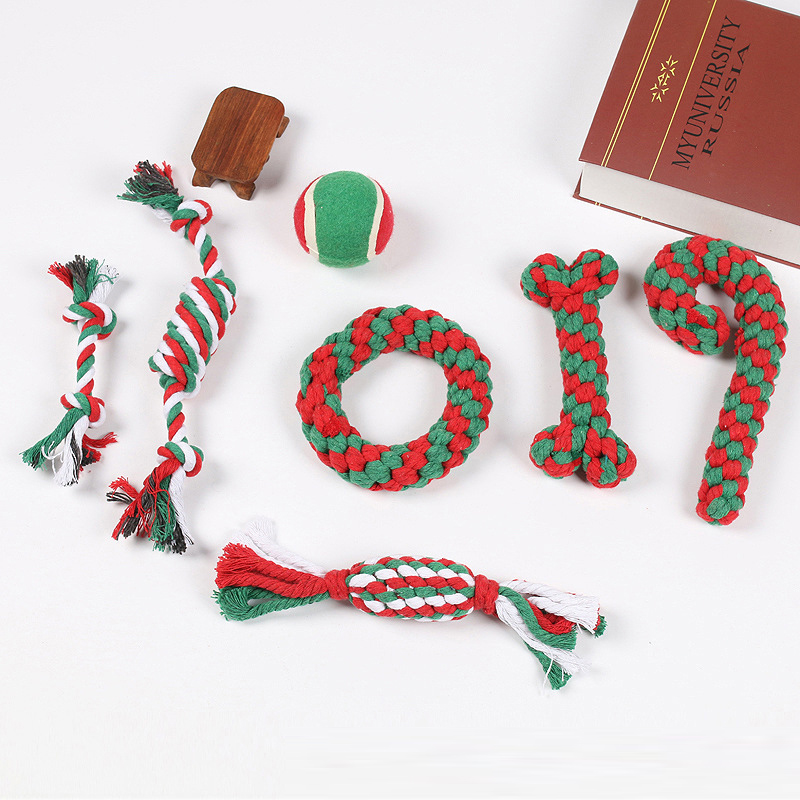 Pet Toys Christmas Series Christmas Combination Cotton Rope Toys Teeth Cleaning Teeth Grinding Dog Toys — image 14