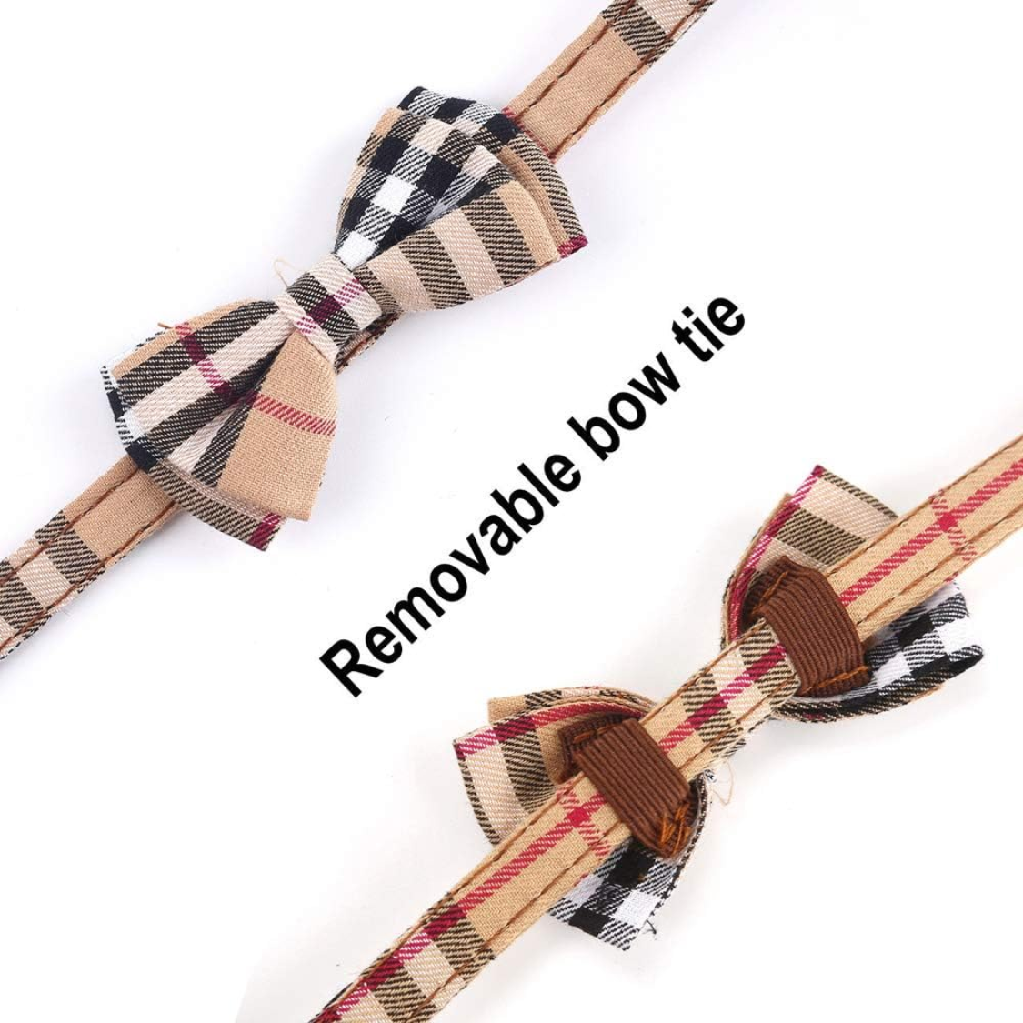 Collares de Gato Seguro con Corte Automático y Adorable Laço de Cinta con Sonido Melódico - 2 Piezas Collar de Gato para Gatos y Kittenes con Estilo Plaid y Removible — imagen 5