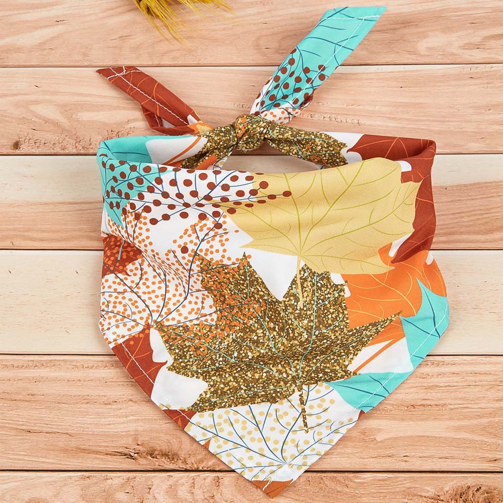 New Fashion Twill Thanksgiving Dog Scarf Triangle Pet Dog Polyester Bandana — image 5