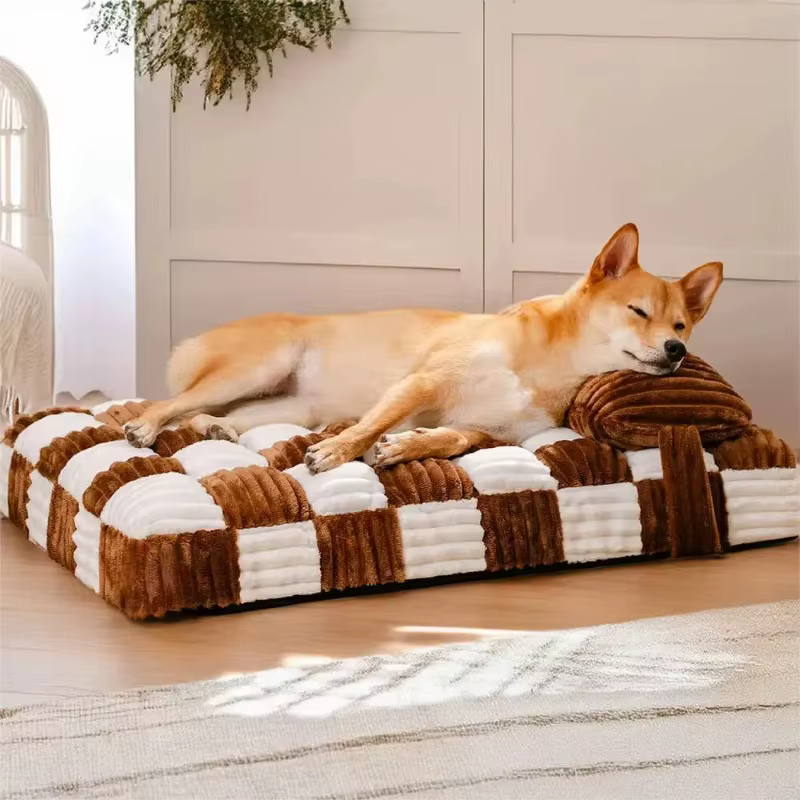 Pet bed Handmade Large and Small Dog Beds with Plush Orthopedic Support Pillow Comfort Pads Mattresses Summer Warm Soft Pet Bed — image 2