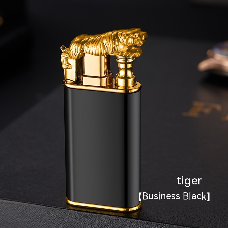 Creative Blue Flame Lighter Dolphin Dragon Tiger Double Fire Metal Winproof Lighter Inflatable Lighter — image 8