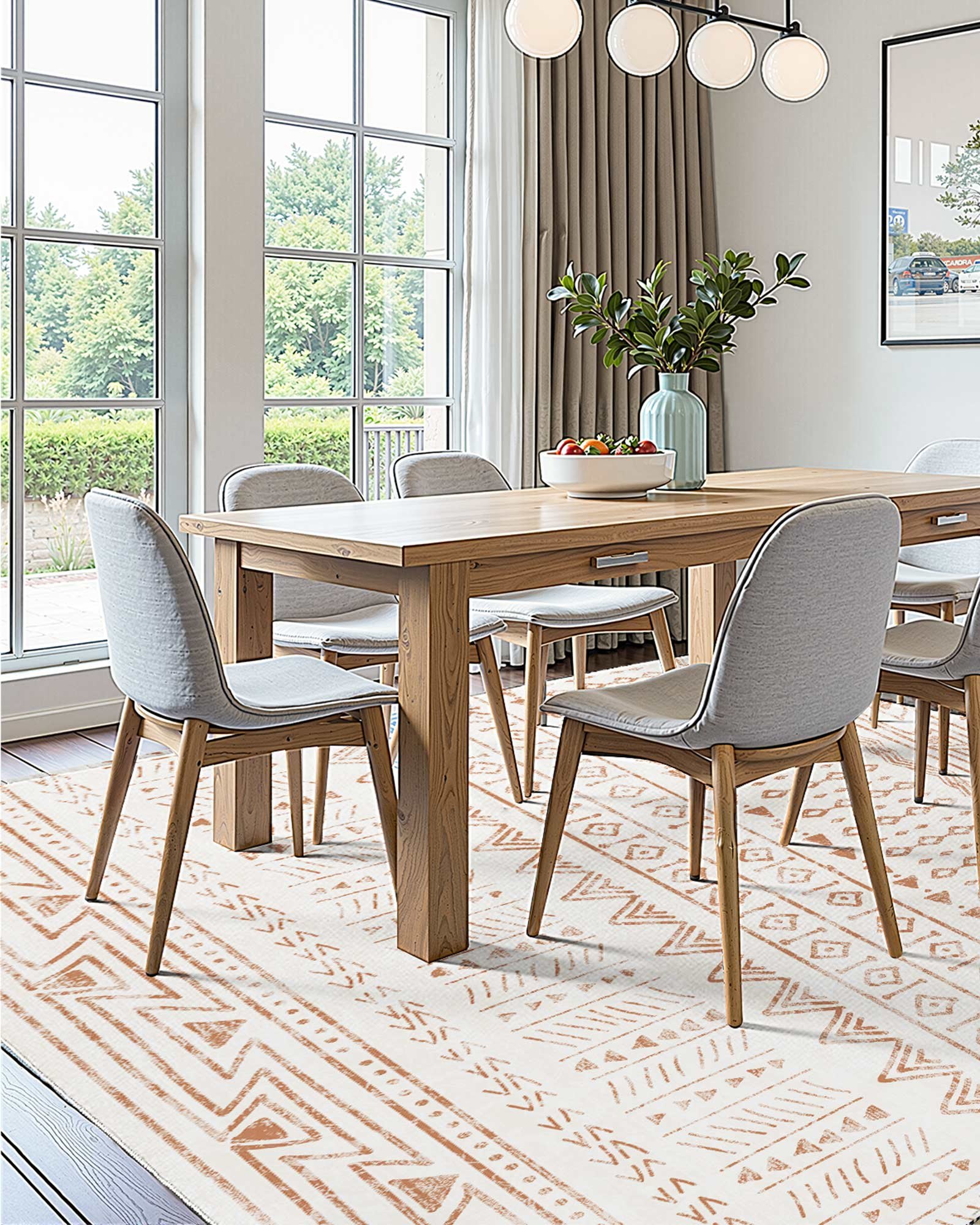 Alfombra de Área, Alfombra Lavable Grande de 5 X 7 Pies, Antideslizante y Resistente a Desgarros, Suave, Amigable para Mascotas y Niños, Tapete Interior para Dormitorio, Oficina, Sala, Cuarto Infantil y Entrada, Beige — imagen 2