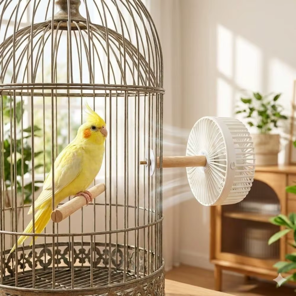 USB Powered Bird Cage Cooling Fan Low Noise Air Circulation Pet Cage Circulation Fan Adjustable Wind Speed Cage-mounted — image 5