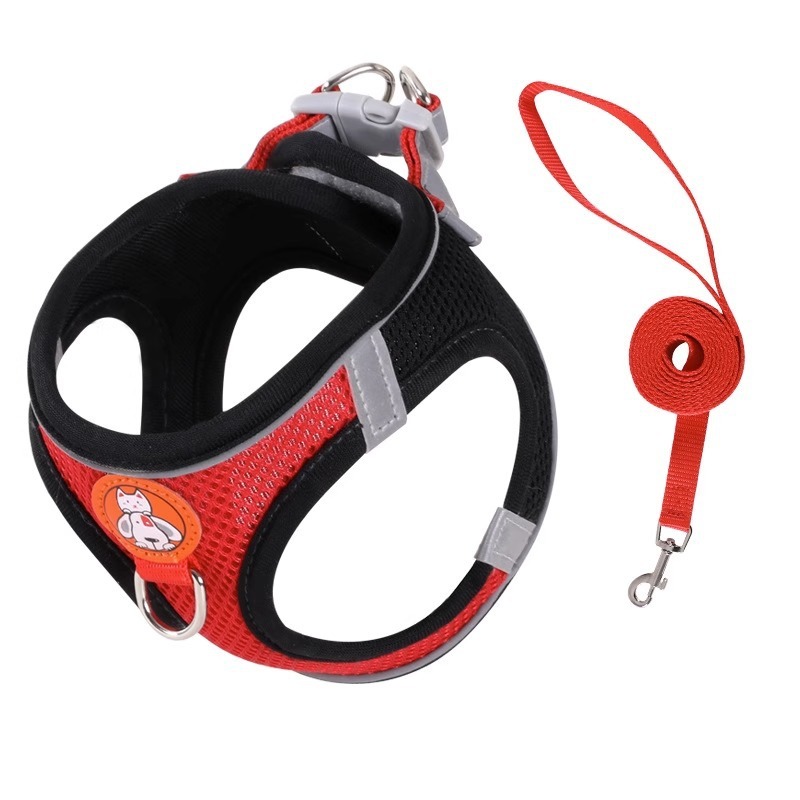 Pet dog leash traction rope reflective chest and back dog leash small dog leash cat leash anti loosening not strangling the neck — image 5