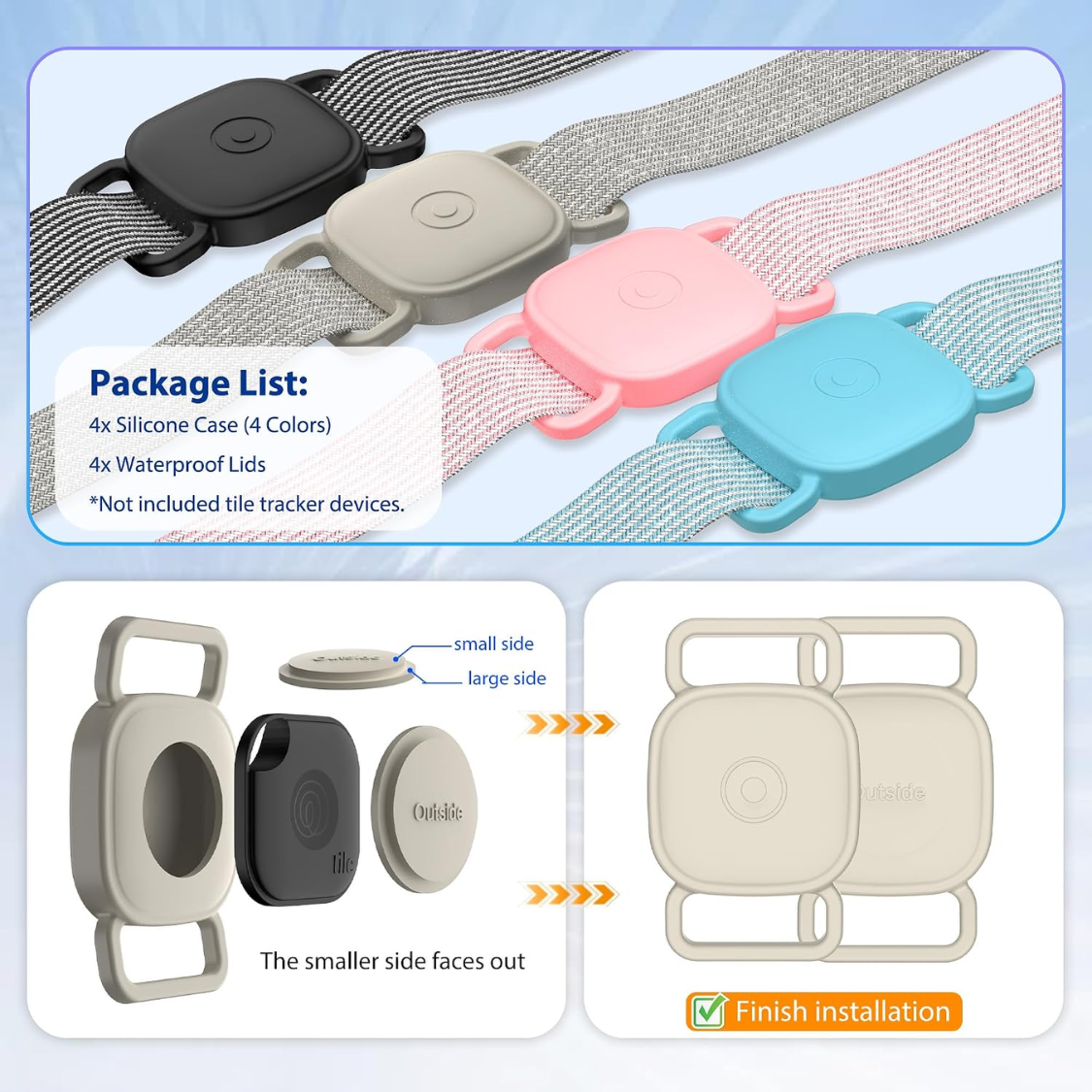 Caja Protector de Tile Mate para Collar de Perro Impermeable Conexión Segura Caso de Silicona Suave para Rastreador de Mascotas Gato Collar — imagen 5