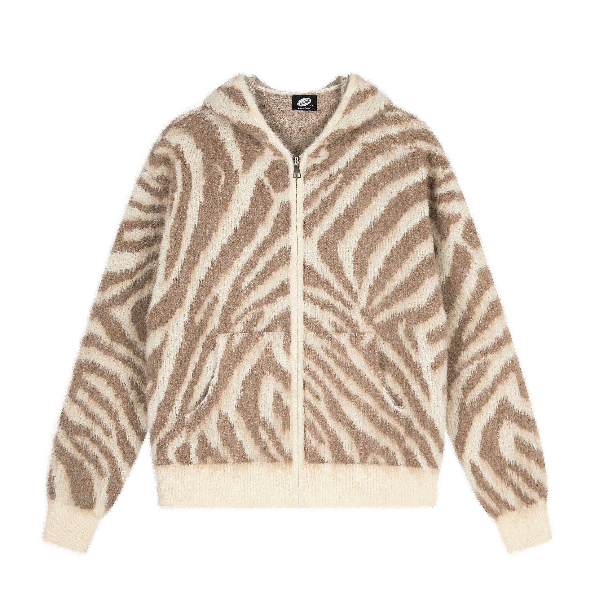 Zipper Zebra Pattern Sweater — image 4