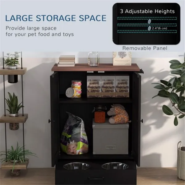 Dog Food Storage Cabinet-Black — image 1