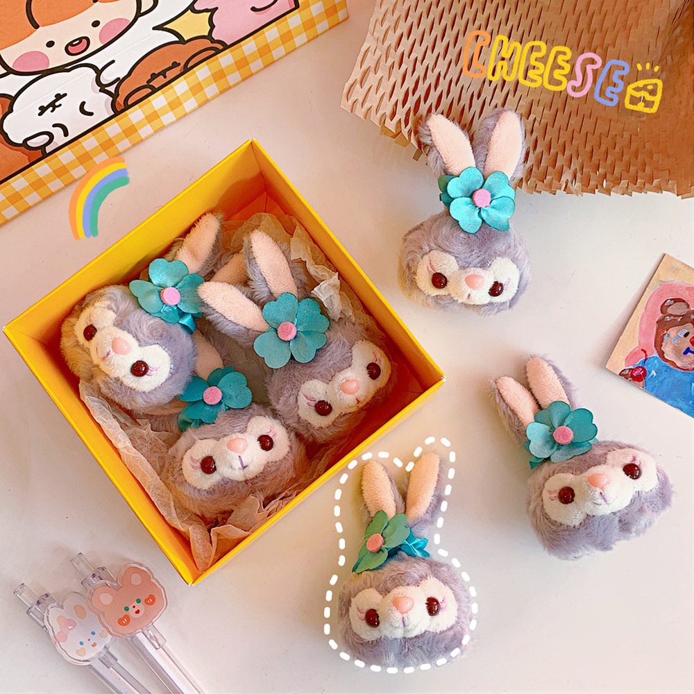 Broche de conejo de peluche en estilo japonés, miniatura de muñeca de niña, adorno suave y divertido para bolsos o chaquetas — imagen 3