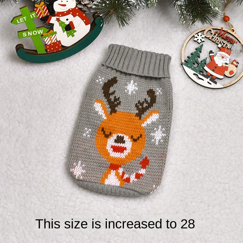 Pet clothes for autumn and winter warm knit Christmas teddy cat sweaters cat and dog clothing — image 11