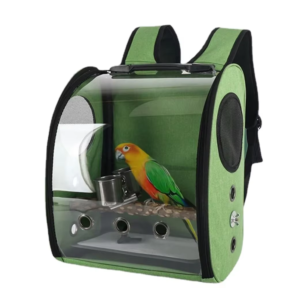 Pet Bird Cage House Parrot Carrier with Feeders Bird Large Space Travel Bag Breathable Portable Bird Cage Accessories — image 2