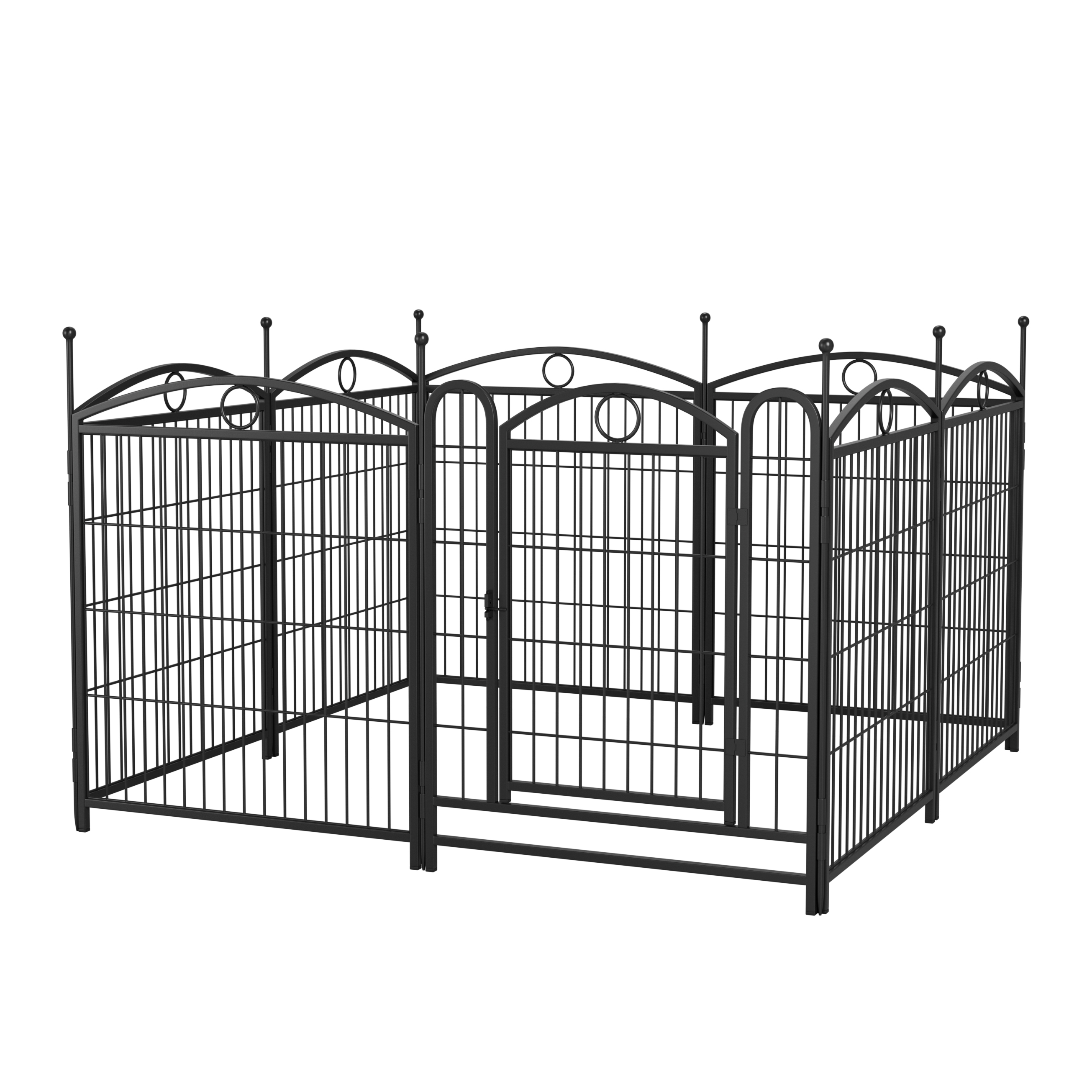 Dog Playpen Indoor 32 inch 8 Panels Metal Dog Pen Pet Dog Fence Outdoor Exercise Pen with Doors, Heavy Duty Dog Fence Puppy Pen for Large Medium Small Dogs Indoor Outdoor Foldable Pet Exercise Pen — image 31