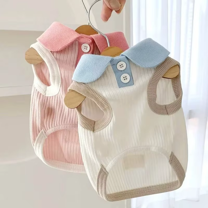 Fashion Pet Polo Shirt Spring Summer Breathable Casual Dog Clothes Soft Skin-friendly Puppy Sweatshirt for Small Medium Breeds — image 5