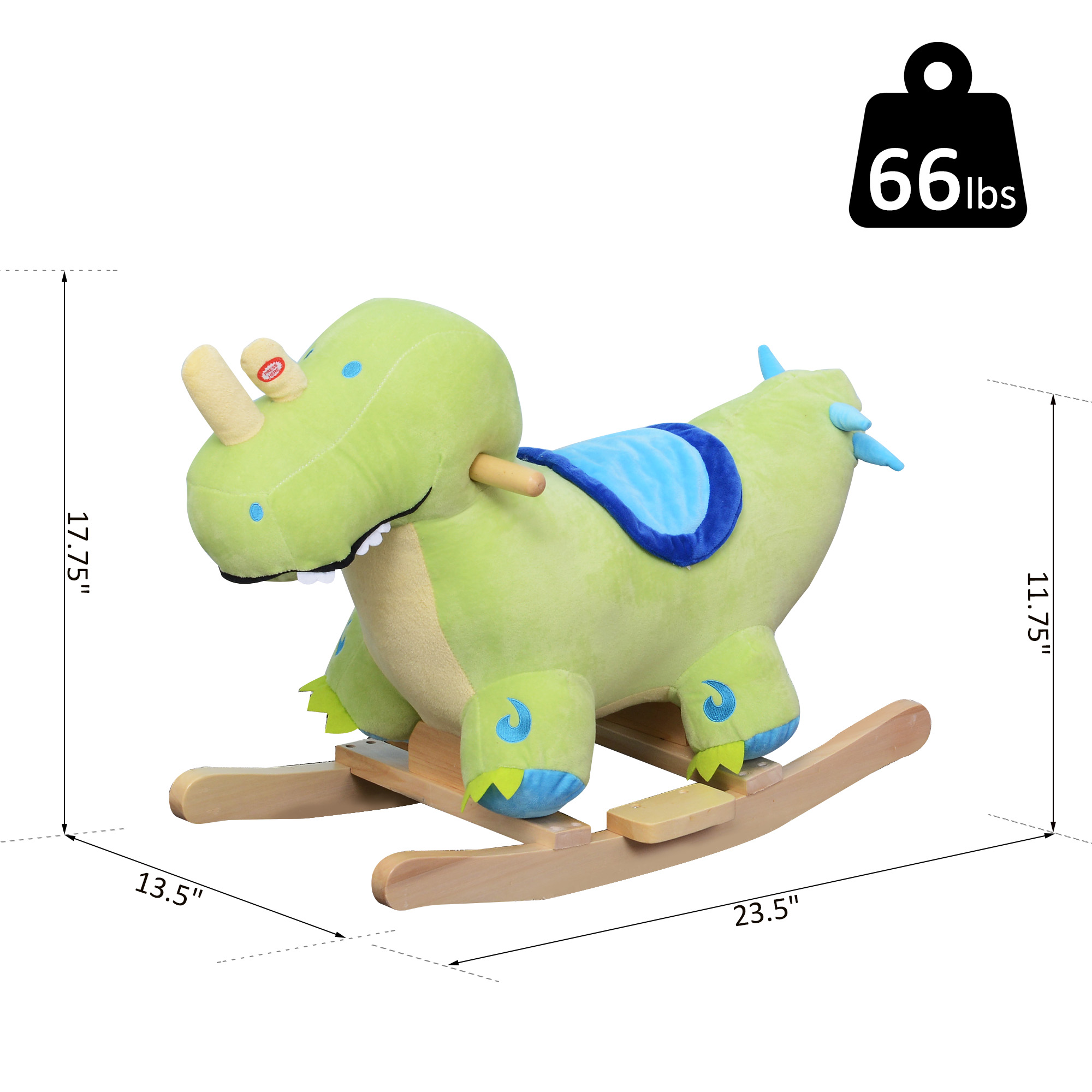 Caballo de juguete de peluche con movimiento de vaivén para niños con sonidos realistas — imagen 4