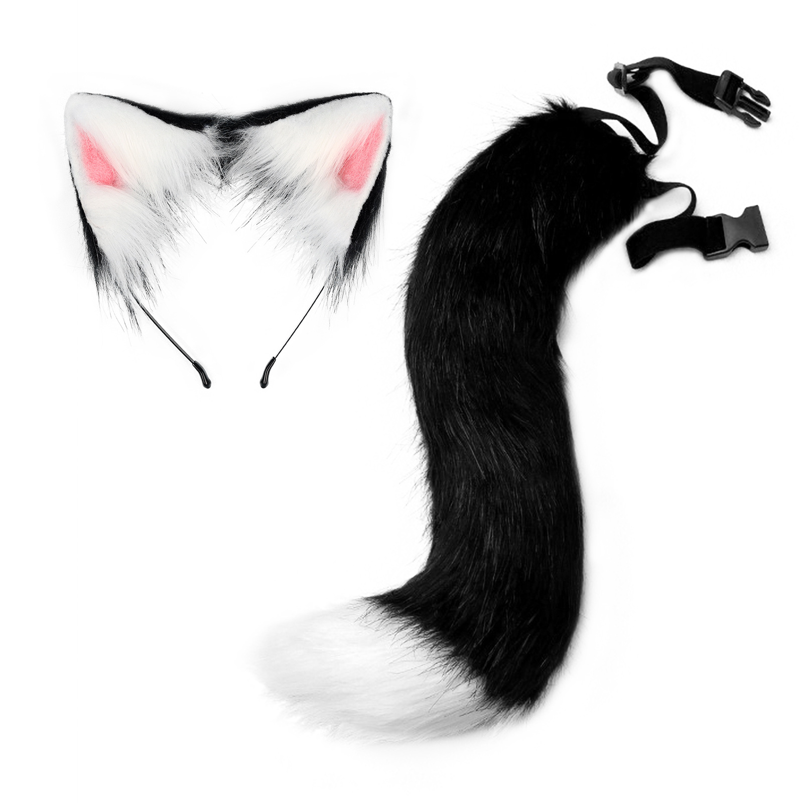Accesorio de cola de zorro falsa para disfraces de Halloween con orejas de gato y cinta para el cabello — imagen 5