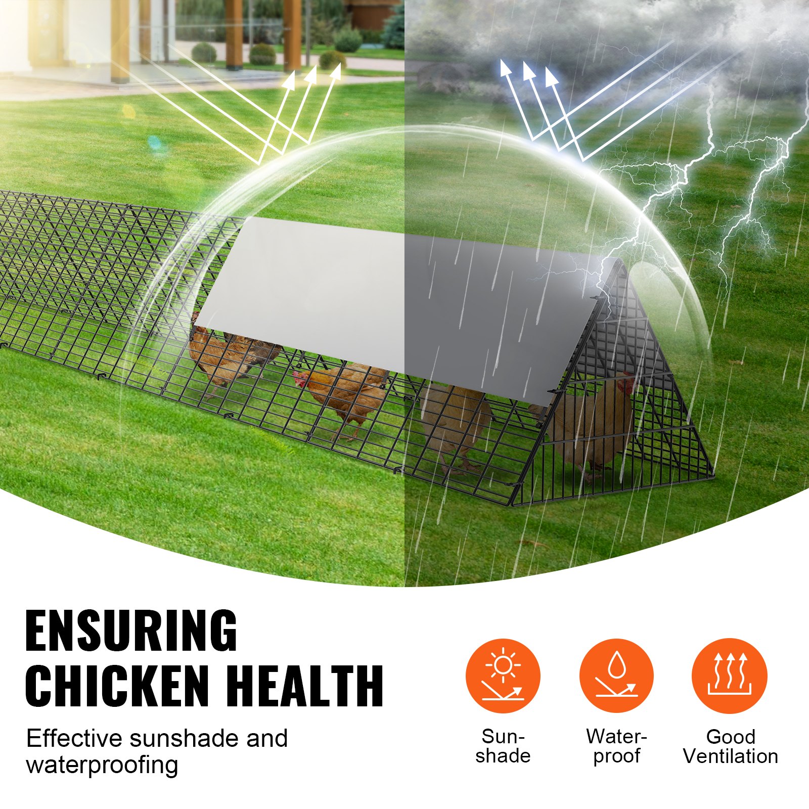 Chicken Tunnels, 236.2 X 157.5 X 24.2 Inch(LxWxH) Chicken Tunnels For Yard, Portable Chicken Tunnels For Outside With Corner Frames, 2 Sets, Suitable For Chickens, Ducks, Rabbits — imagen 2