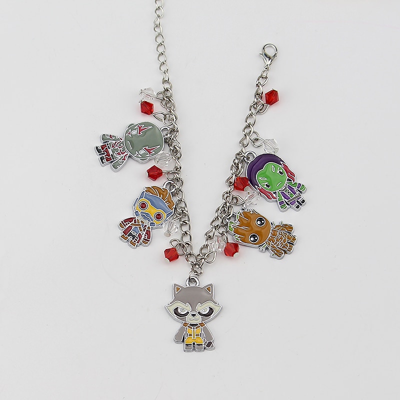 Collares de Charms Clásicos de Películas Guardianes De La Galaxia Joyería Marvel Comics Raccoón Superhéroico Collar y Pulsera — imagen 3
