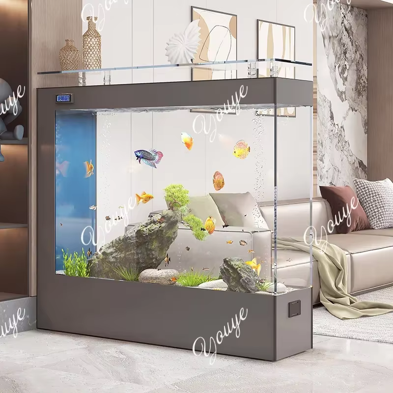 B-Y Acuario de Lujo Ligero para Sala de Estar, Vidrio Ultra Transparente de Piso a Techo, Tamaño Mediano y Grande, Divisor Ecológico — imagen 3