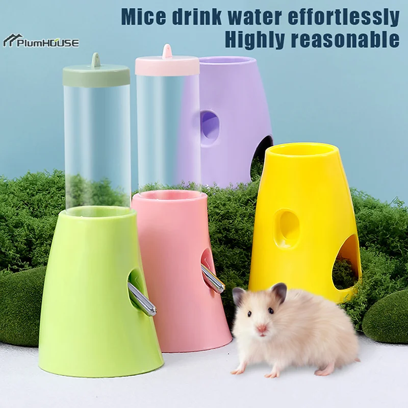 Refugio multifuncional para conejos de hamster con dispensador de agua y soporte para tazón — imagen 1