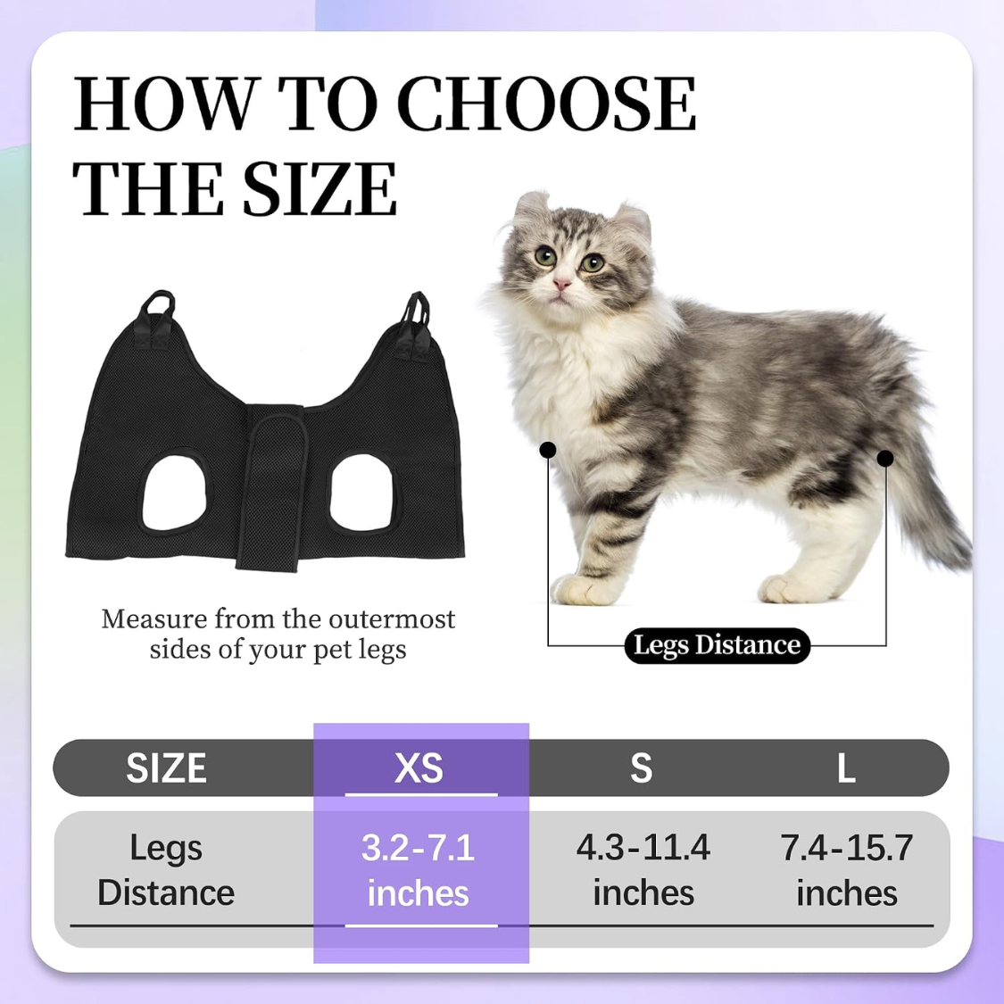 Kit de Hamaca para Grooming de Gatos y Perros hasta 12 lb, Arnesón y Sling para Corte de Uñas con Tijeras y Afilador — imagen 6