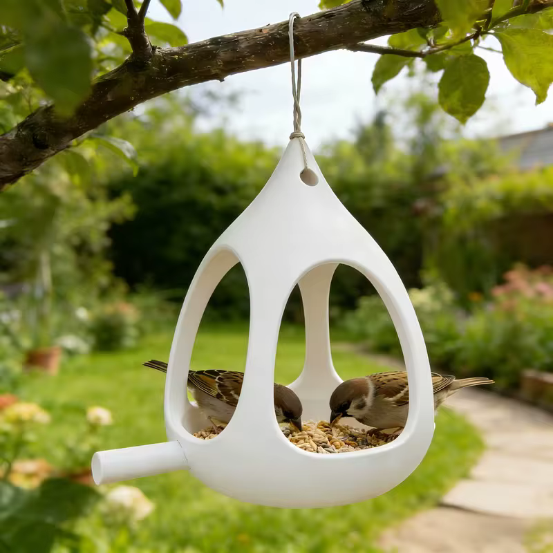 Mini Ball Shaped Bird Feeder with Drain Holes, Waterproof Design for Small Birds, Yard Garden Hanging Decor — image 3
