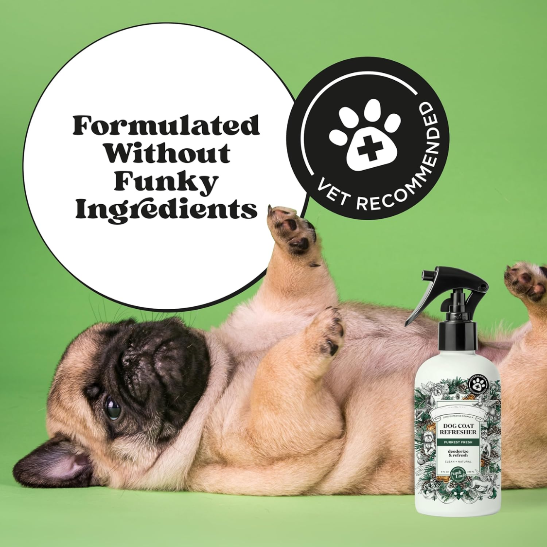 Furrest Fresh Spray para Eliminar Olor Canino, 8 Fl Oz Perfume de Cuidado para Capa del Perro, Neutralizador de Olor con Aceites Esenciales, Recomendado por Veterinarios, Libre de Parabenos y Sulfatos, Olor de Pino, Ámbar Y Cedro — imagen 3