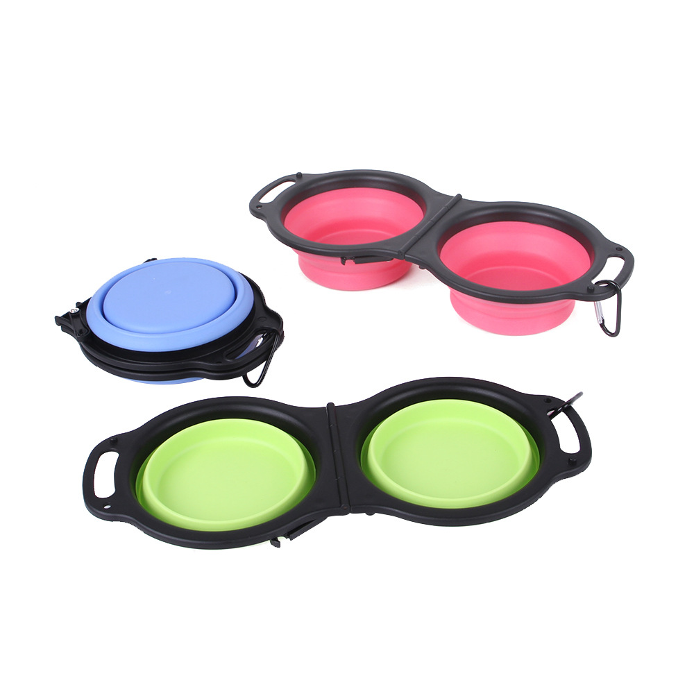 Bolsa de Alimento Portátil para Mascotas en Silicón Doble Bolsillo — imagen 1