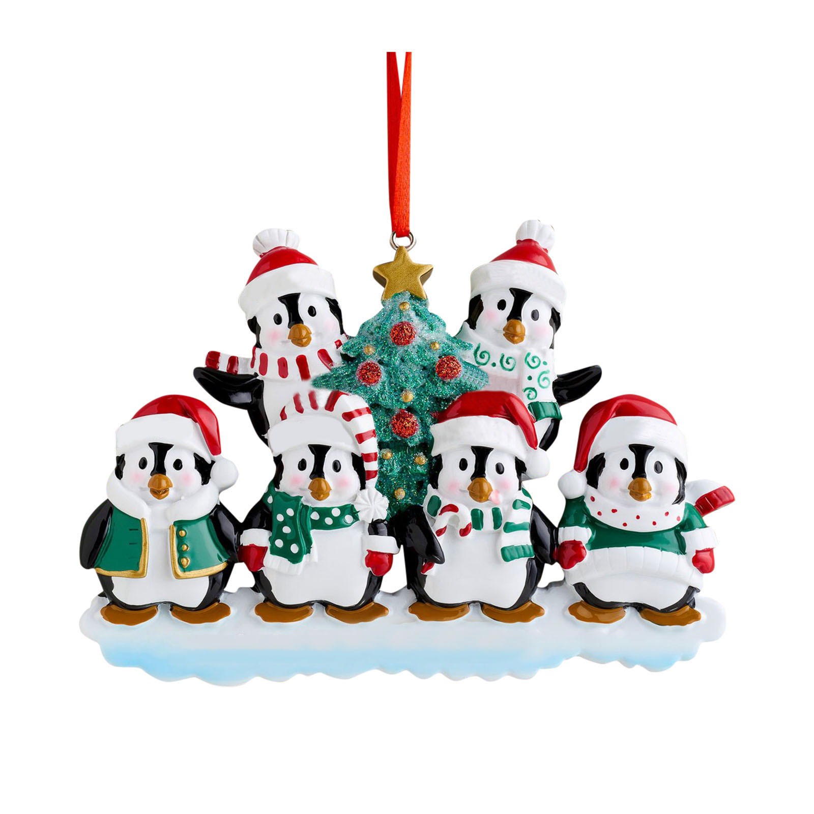 Resin Personality Christmas Gift Christmas Ornament Pendant Cute Penguin Family Decoration — image 17